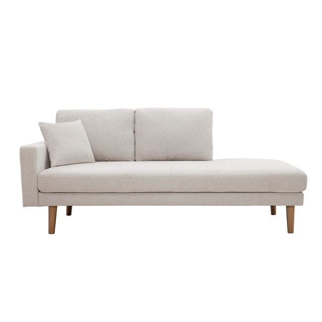 Méridienne scandinave L190 cm pieds bois clair BERTILLE Couleur beige <span itemprop=