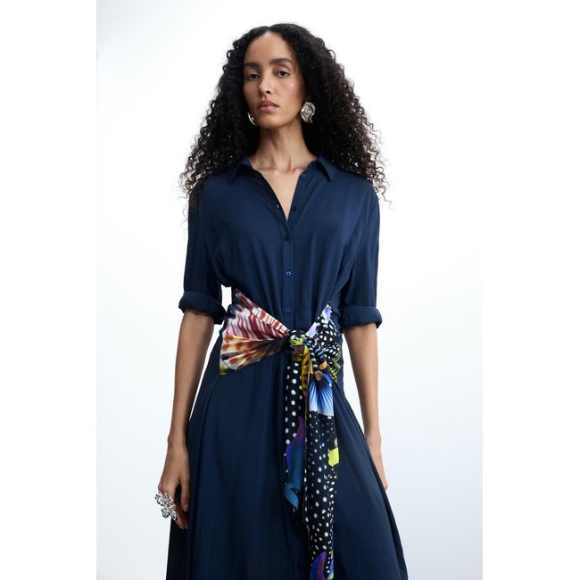 Robe chemise midi M. C. Lacroix bleu <span itemprop=