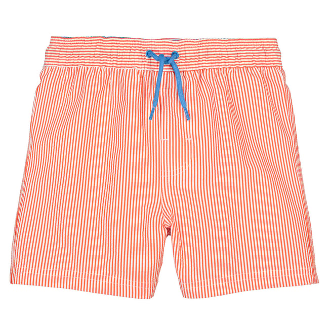 Short de bain à rayures rayé orange <span itemprop=