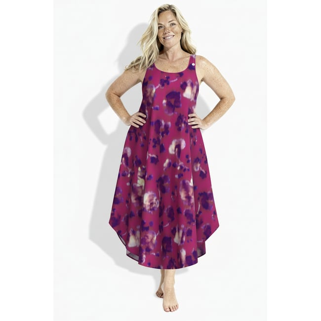Robe midi sans manches bruyère clair <span itemprop=