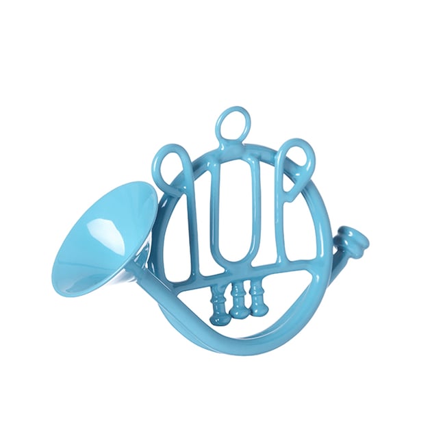 Suspension de noël décorative cor de chasse en fer L9 Couleur bleu <span itemprop=