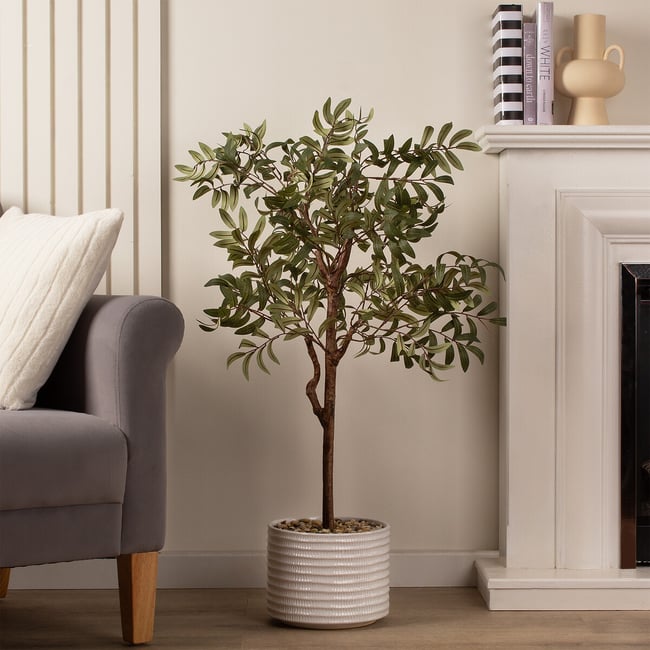 110cm Olive Tree in Ceramic Pot, green, SO'HOME