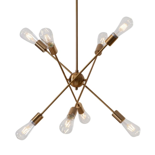 Suspension dorée à 8 lumières - SAGITTA Couleur laiton <span itemprop=