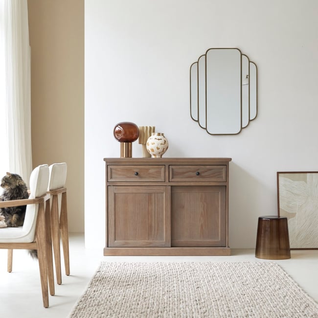 Buffet bas en Pin massif, ROMA Couleur naturel <span itemprop=