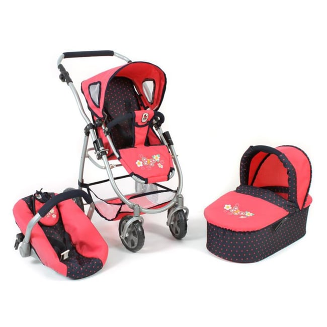 Poussette Poupée Bayer Chic Fides 3-en-1 - Nacelle + Siège + Siège Auto - 61x85cm