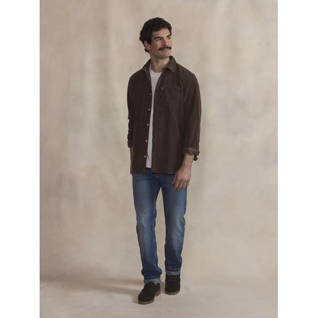 Chemise manches longues MAEROCHE brun <span itemprop=