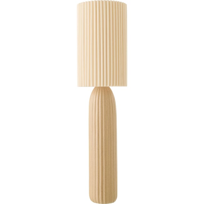 Lampadaire en céramique côtelé fait main Couleur camel <span itemprop=