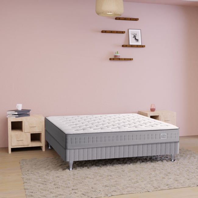 Matelas ressorts ferme, laine, 23cm, SW1 Couleur blanc <span itemprop=