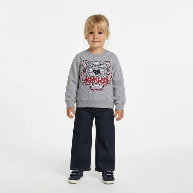 Pull bébé - Très bon état gris <span itemprop=
