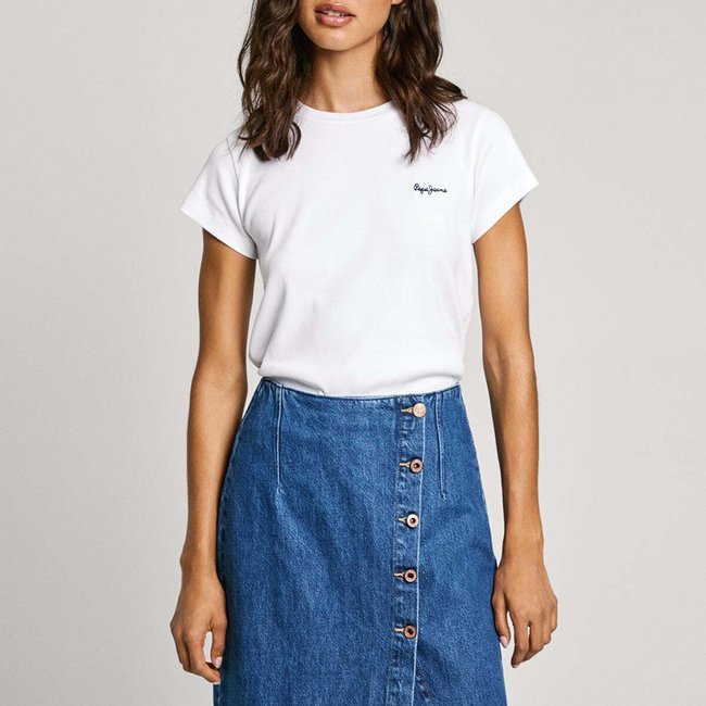 T-Shirt Côtelé À Logo Imprimé - PEPE JEANS