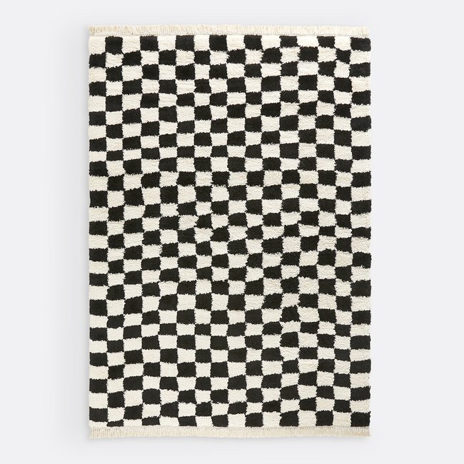 Danito Fringed Checkerboard XL Rug - LA REDOUTE INTERIEURS