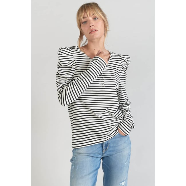 Tee-Shirt DEMI black/white stripes <span itemprop=