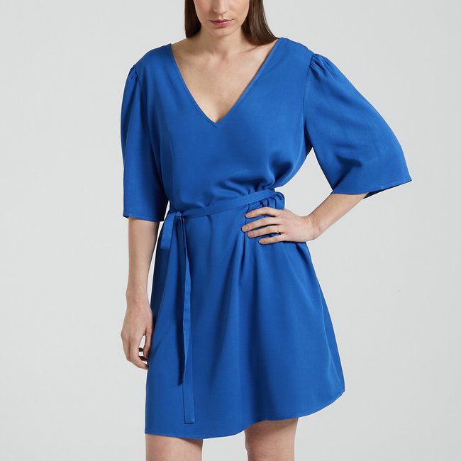 Vestido recto, espalda de encaje - VILA