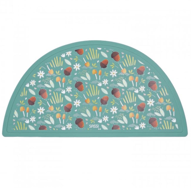 Set de table en silicone ANIMAUX vert paon <span itemprop=