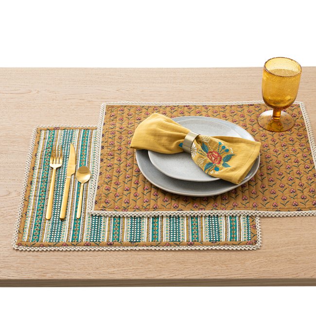 Set of 2 Ditsy Cotton Voile Placemats, printed, JAMINI x LA REDOUTE INTERIEURS