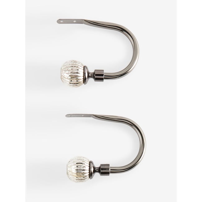 Embrasses à rideaux en verre, lot de 2 gris étain <span itemprop=