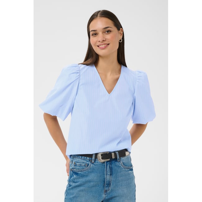 Blouse à manches courtes bleu nantucket breeze stripe <span itemprop=