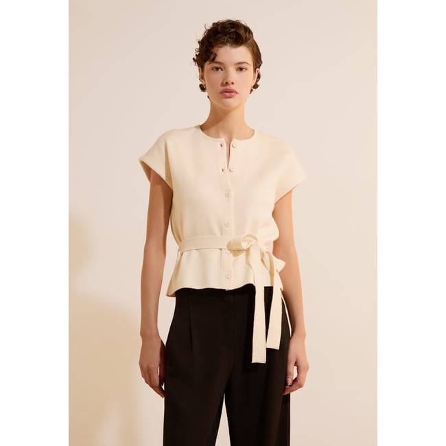 Cardigan à manches courtes avec lien à nouer SIDONIE VESTE - ETAM