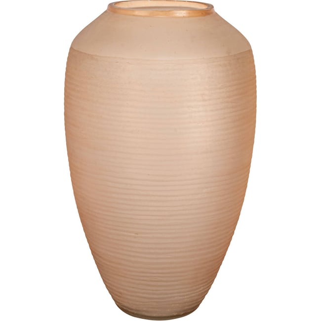 Vase en verre texturé fait main Couleur rose poudré <span itemprop=