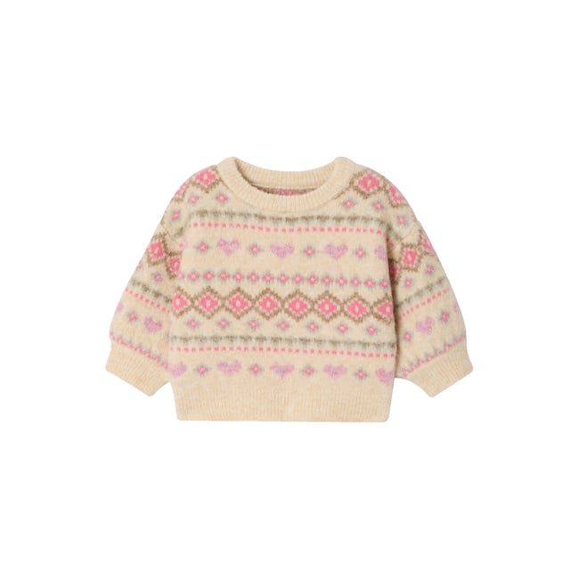 Pull manches longues rose <span itemprop=