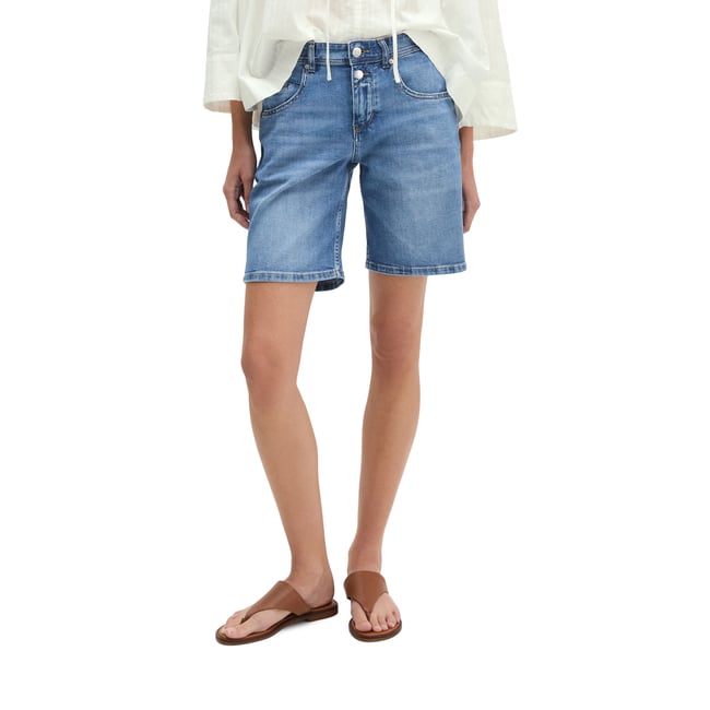 Short en jean loose en stretch doux Organic Cotton-Lyocell bleu clair <span itemprop=