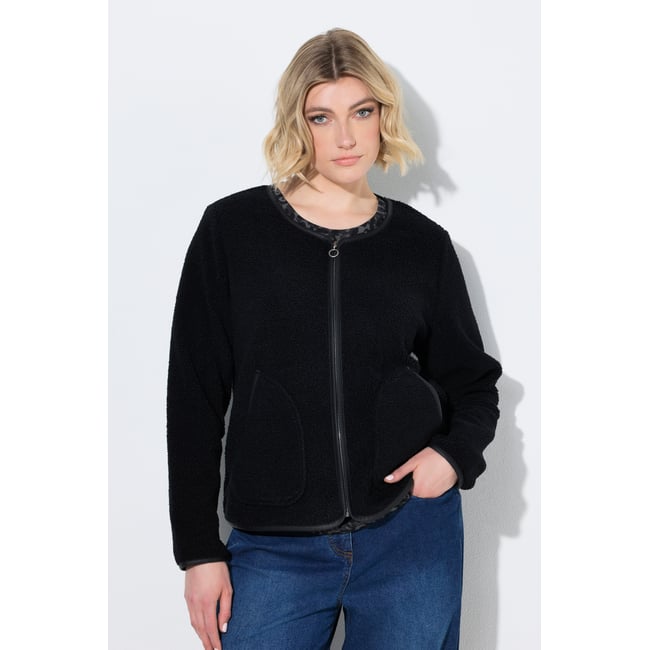 Veste en polaire, passepoil imitation cuir - ULLA POPKEN