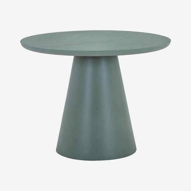 Table ronde en ciment MILETO vert sapin <span itemprop=