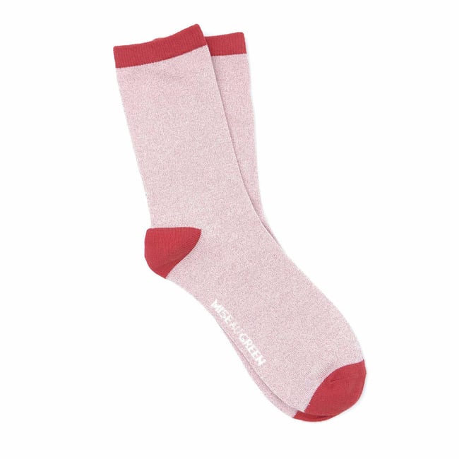 Chaussettes Gloris bicolor rose clair <span itemprop=