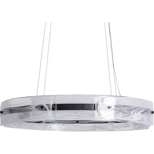 Suspension plafonnier en cristal art déco Couleur transparent et noir <span itemprop=