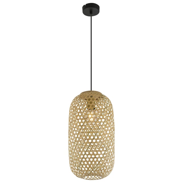 Suspension cône en cannage petit modèle MIRENA Couleur beige <span itemprop=