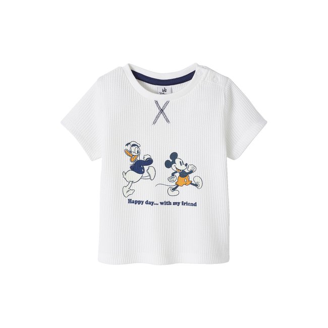 T-shirt nid d'abeille Disney® Mickey écru <span itemprop=