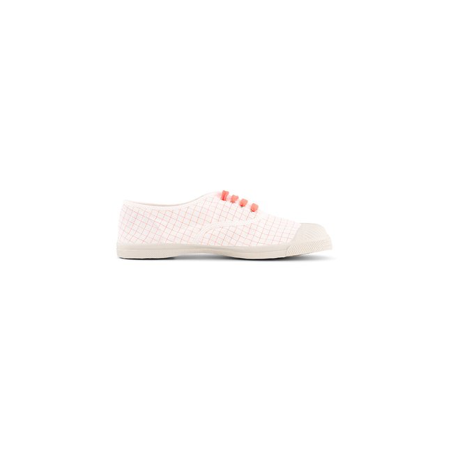 Neon Checks Trainers, white/orange, BENSIMON
