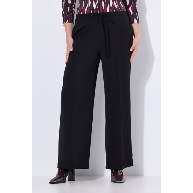 Pantalon Mary à jambe large avec pli marqué noir <span itemprop=