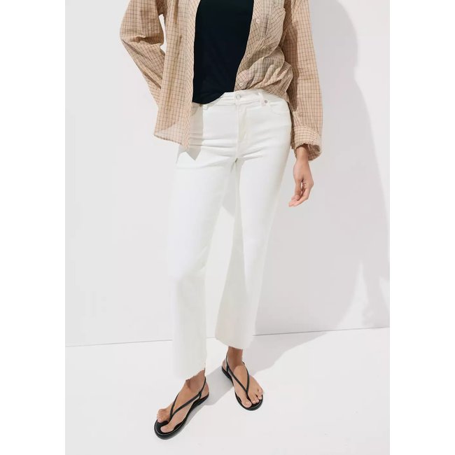 Jean Sienna flare crop blanc <span itemprop=