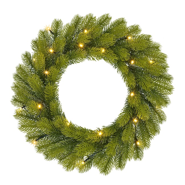 Couronne de Noël avec LED Ø45 cm NAGOYA Couleur vert <span itemprop=