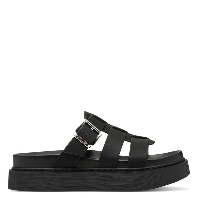 Mule plate noir <span itemprop=