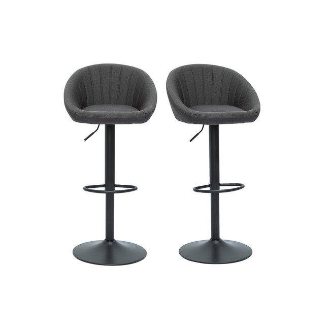 Tabourets de bar réglables design gris anthracite (lot de 2) SHERU Couleur gris foncé <span itemprop=