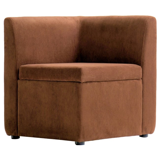 Canapé modulable 1 place, velours côtelé, VARDE Couleur terracotta <span itemprop=
