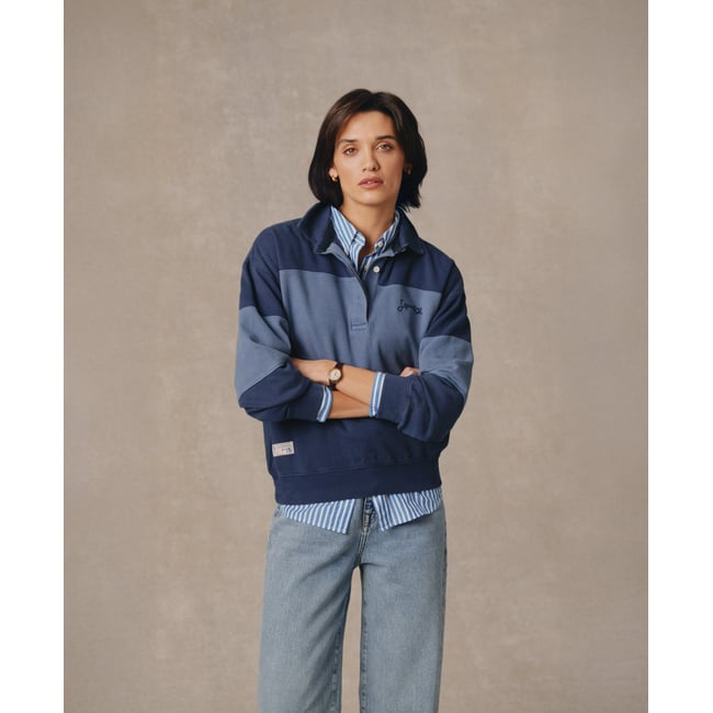 Polo de Rugby Heritage Pique bleu marine profond/indigo <span itemprop=