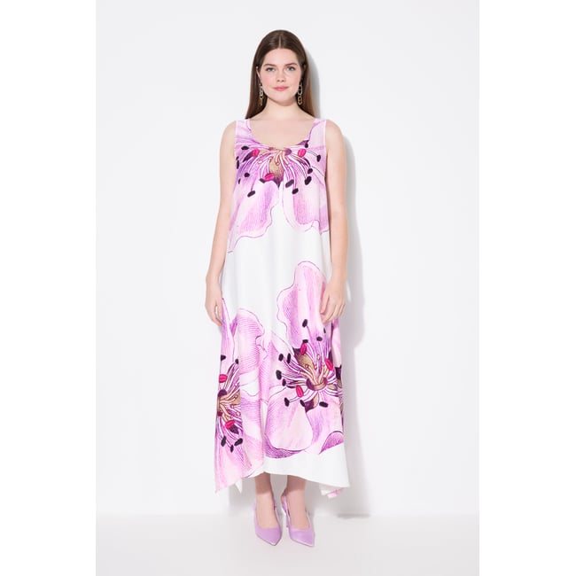 Robe midi sans manches mauve <span itemprop=