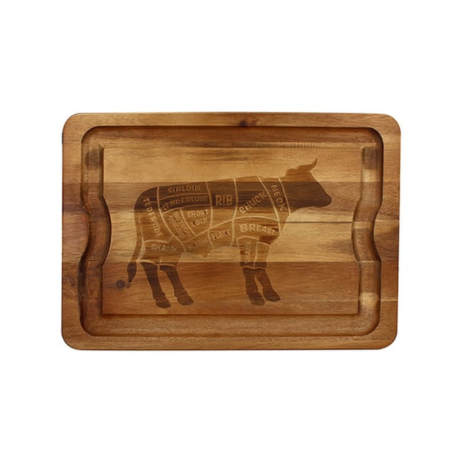 Planche à découper 51x36cm en bois d'acacia, COPA naturel <span itemprop=