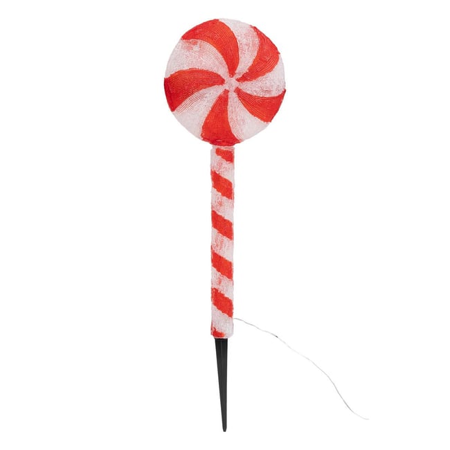 Forme acrylique extérieure sucre d'orge solaire 30 LE 8 fonctions H65 cm Couleur rouge <span itemprop=