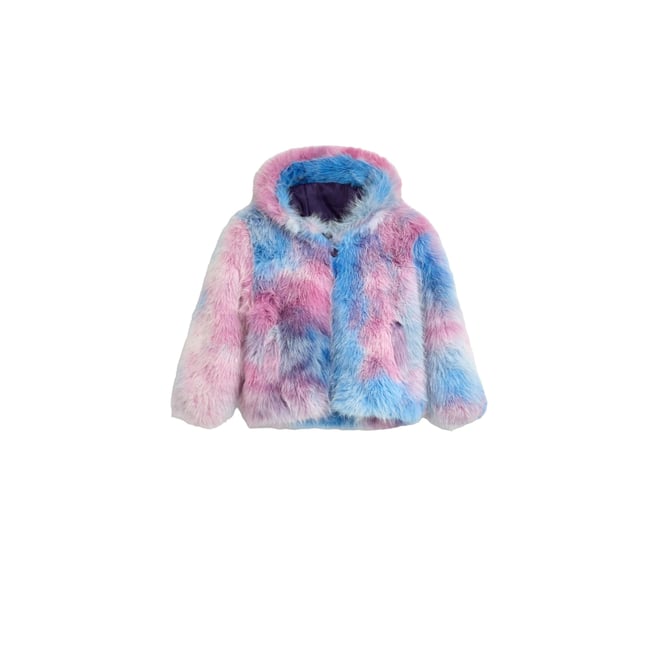 Manteau à capuche imprimé bleu <span itemprop=