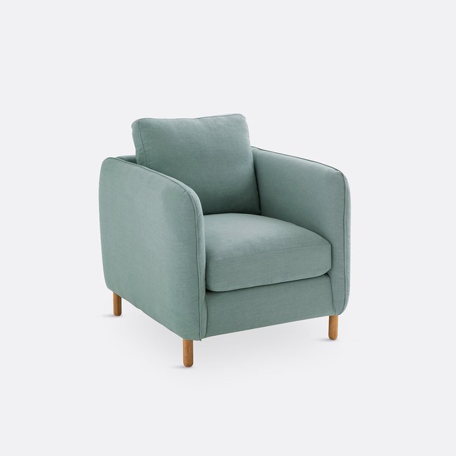 Fauteuil polyester, Loméo vert grisé <span itemprop=