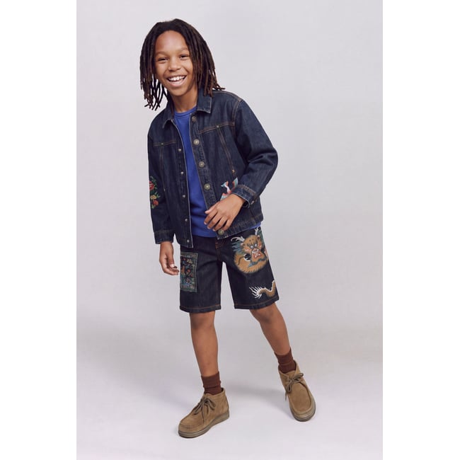 veste en coton imprimée boy bleu <span itemprop=