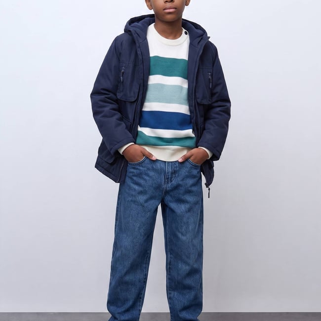 Parka à capuche unie doublée sherpa cachalot <span itemprop=