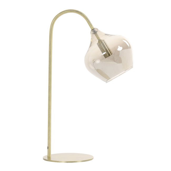 Lampe À Poser Verre RAKEL Couleur bronze antique <span itemprop=