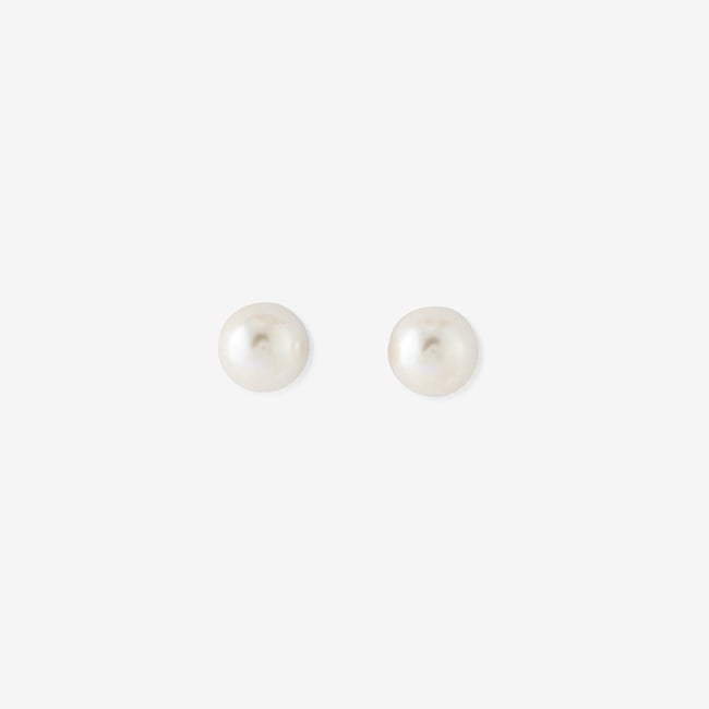 Puces d'oreilles perle 8mm blanc <span itemprop=