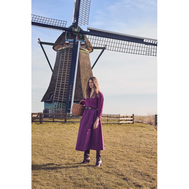 Jupe BRUNE en coton violet <span itemprop=