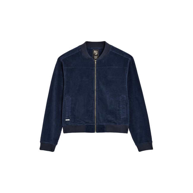 VESTE VELOURS NAVY marine <span itemprop=